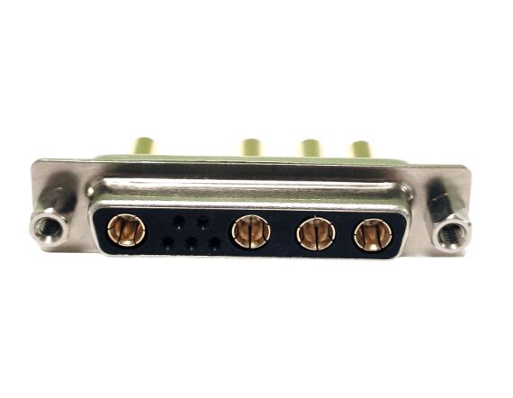 大電流 9W4 母頭 焊線(xiàn)式 前鉚螺母 黑膠連接器